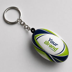 Rugby Ball Keychain Custom Soft PVC 3D <b>Mini</b> Football <b>Keyring</b> Wholesale Promotional Logo Supplier for Sports Team Orders - Product Image 1