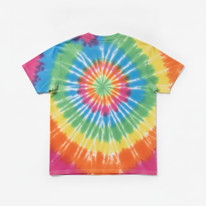 Custom <b>Tie</b>-Dye Rainbow Pattern Short Sleeve O-Neck T-Shirt Men's Casual Regular Fit <b>Knitted</b> 100% Cotton - Product Image 5