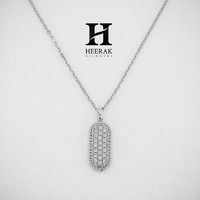 Colgante Ovalado de Lujo en Oro de 14K con Diamantes Pavé, Diamante Cultivado en Laboratorio Certificado por IGI, Colgante en Forma de Pastilla con Micro Pavé, Amuleto Personalizado