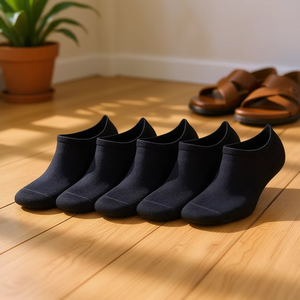 Calcetines de Bambú para Mujer, Negros, Finos, Tejidos, Transpirables, Casuales, para Uso Diario, de Verano - Product Image 2