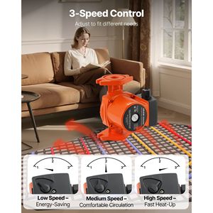 Pompe de recirculation d'eau chaude en fonte F-15-58FC, 17 GPM, CA 120V, avec raccord à bride de 1 pouce de 20 pieds pour pièces de chauffe-eau - Product Image 5