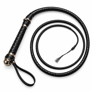 Fouets en cuir véritable tressés, style traditionnel, idéaux pour les collections d'artisanat, présentation décorative, fouets de taureau en cuir durable - Product Image 4
