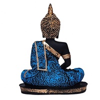 Statue de Bouddha en méditation Samadhi de haute qualité, faite à la main, en résine, pour la décoration de la maison (bleu toutes saisons)