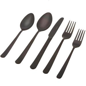 High Quality Matte Black Silverware Stainless Steel Flatware Set Cutlery Set Service for 4 Satin Finished Dishwasher - Product Image 4