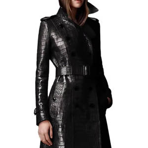 Manteaux longs en cuir de vachette très demandés, vestes en peau de mouton tendance pour l'hiver, manteaux longs classiques en cuir véritable pour femmes, vente en gros - Product Image 1