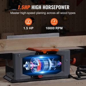 Raboteuse de table DB 6,1x27,6 po 1,5 CV 10 000 tr/min Profondeur réglable Machine à bois multifonctionnelle - Product Image 4