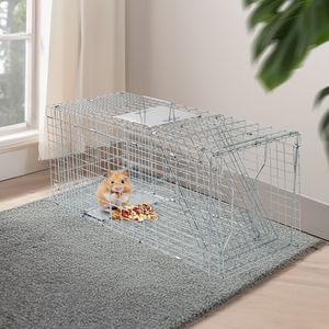 Trampa Plegable Resistente de 32 Pulgadas para Mapaches, Jaula de Captura Humana para Gatos y Conejos, Jaula para Animales Vivos para Control de Plagas - para Ardillas y Conejos - Product Image 4
