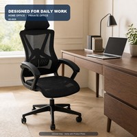 Chaise de bureau en maille à structure creuse avec appui-tête, pivotante, pour bureau ouvert, bureau de direction et espace de travail à domicile