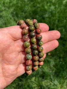 UNAKITE Premium Grade Handmade Natural <b>Crystal</b> Stone Eco-Friendly 8mm Bead Unisex Feng Shui Love-Themed Wedding Healing <b>Bracelet</b> - Product Image 5