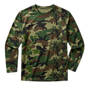 Chemise de chasse unisexe en polyester camouflage respirante, imperméable, anti-UV UPF 50+, Coolmax, avec service OEM - Product Image 3