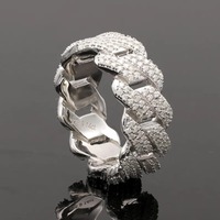 Bague en or 9K 10K 14K 18K avec diamant blanc de couleur D de forme personnalisée, certifiée IGI, diamant naturel, bijoux unisexes hip-hop, 0,50 gramme