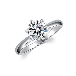 Export Quality Elegant Moissanite <b>Diamond</b> <b>Ring</b> with Brilliant Cut Stone for Bridal and Anniversary Wear Available For Sale - Product Image 2