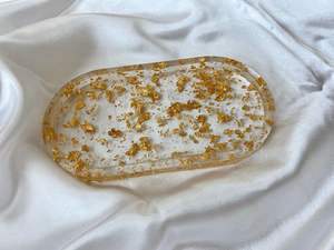 Plateau multifonctionnel en bois Ameen, motif Art Déco, avec paillettes dorées pour mariage - Product Image 2