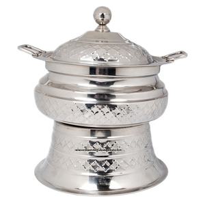 Plato de Servir de Acero Inoxidable Tradicional de Alta Calidad con Patrón Geométrico, Lujoso para Fiestas y Eventos - Product Image 1