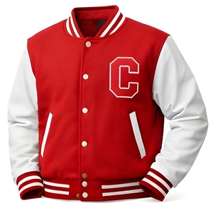 Chaqueta Varsity de Felpa de Algodón de Alta Calidad, Chaqueta Universitaria con Logotipo Bordado Personalizado, Ropa Urbana de Calidad de Exportación - Product Image 1