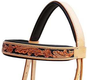 FHS Brida para caballo de cuero de vaca importado, con frenteal en forma de V con diamantes, narigueña de rueda y bolsa de poliéster con cremallera para equitación, fabricado en India - Product Image 6