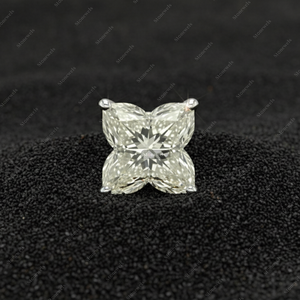 Unique Marquise & Cushion Cut Floral Diamond Earrings, Screw Back - Product Image 2