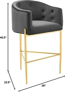 Modway Savour <b>Adjustable</b> PU Leather <b>Bar</b> <b>Stool</b> with Gold Legs Luxury Upholstered Seat Modern Design Metal Frame-Commercial Use - Product Image 4