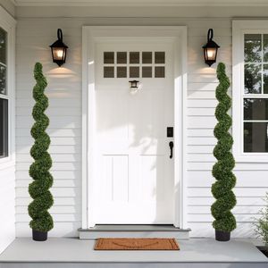 Arbre artificiel en spirale en buis de 210 cm résistant aux UV pour l'extérieur, plante bonsaï, 1 pièce/ensemble - Product Image 6