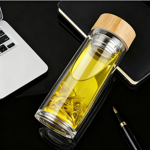 Bouteille <span class=keywords><strong>d</strong></span>'eau en verre borosilicate avec infuseur à thé, double paroi, écologique, pour cadeaux <span class=keywords><strong>d</strong></span>'affaires - Product Image 2