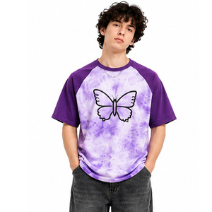 T-shirt Raglan Tie-Dye pour Homme 100% Coton Coupe Décontractée Manches Courtes Imprimé Graphique Mode Urbaine Fournisseurs en Gros Personnalisés EAZWEARS - Product Image 1