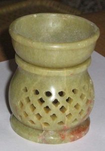 Tallado a mano más popular indio diseñado en lámpara de Perfume de esteatita redondeada antigua quemador de aceite aromático para decoración del hogar - Product Image 5