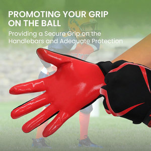 Gants de football américain à paume super adhérente, logo personnalisé, fabricant de marque privée, gants de football à haute adhérence pour l'entraînement - Product Image 3