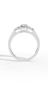 Half <b>Moon</b> Cut Lab Grown Diamond 925 silver Wholesale OEM Fine Jewelry Manufacturer Supplier High Demand Radiant Trio <b>Ring</b> - Product Image 3