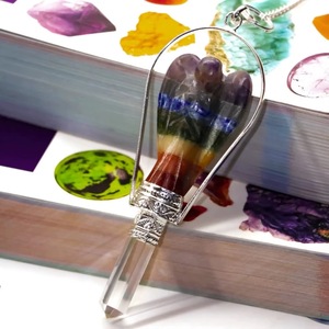 Péndulo de Cristal de Ángel Hecho a Mano con 7 Chakras, Colgante de Cuarzo Puntiagudo para Radiestesia, Gema de Energía Curativa, Coleccionable - Product Image 3