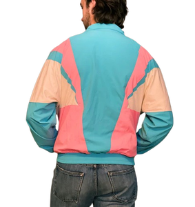 Custom Unisex 80s Retro Colorblock Windbreaker <b>Jacket</b> Vintage Oversized Patchwork Lightweight Waterproof <b>Track</b> Sport <b>Jacket</b> - Product Image 2
