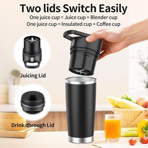Frullatore Portatile Senza Fili con Bicchiere Isolato da 24oz, Frullatore da Viaggio Personale in Acciaio Inossidabile per Frullati e Smoothie, Regalo per le Feste - Product Image 4