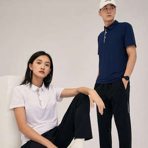 Polo de golf personnalisé pour femmes et hommes, en polyester et élasthanne, à séchage rapide, pour l'extérieur, à manches courtes, tricoté, vierge, pour hommes - Product Image 2