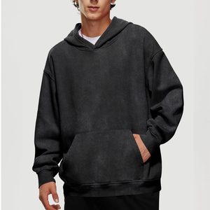 Sudadera con Capucha Extra Grande de Invierno, Estilo Vintage, Lavado Ácido, 100% Algodón, para Hombre, Fabricación Profesional - Product Image 3