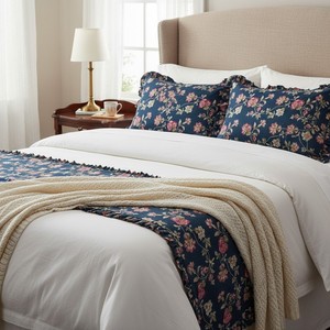 Cubrecama de Lujo con Estampado Floral en Tela de Algodón para Camas King Size e Interiores de Lujo Disponible a Precio de Fábrica - Product Image 2