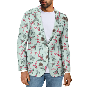 Traje de Corduroy Casual para Hombre, Estampado Polinesio Hawaiano, Formal y de Negocios, Blazer Transpirable y Resistente al Viento - Product Image 3