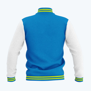 เสื้อแจ็คเก็ตวาร์ซิตี้สีม่วงขาว สไตล์พรีปปี้สำหรับผู้ชาย ติดกระดุม ทรงปกติ ใส่ได้ในฤดูใบไม้ร่วง ผลิตจากผ้าโพลีเอสเตอร์ผสมฝ้าย - Product Image 2