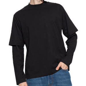 Camiseta 100% algodón para hombre, corte holgado, estampada, personalizada, de alta calidad, manga larga doble, oversize. - Product Image 3