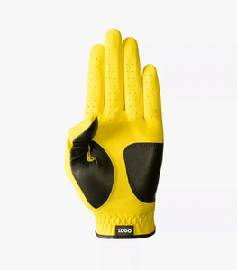 Gants de golf jaunes pour droitier, en cuir véritable, respirants, unisexes, avec fermeture auto-agrippante, gants de sport unisexes - Product Image 2