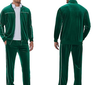 LOW MOQ Custom High Quality <b>Velour</b> <b>Tracksuit</b> <b>Men</b> Sportswear Velvet Suit Fleece Luxury <b>Velour</b> <b>Tracksuits</b> for <b>Men</b> Breathable - Product Image 2