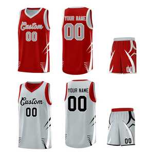 Ensemble de maillots de basket sublimés, col en V, sans manches, en maille respirante, unisexe, uniformes d'équipe pour adultes, bleu clair, noir 00 - Product Image 4