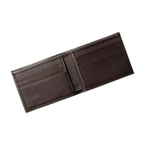 Portefeuille vertical long pour homme en cuir véritable texturé marron de luxe, fait main, imperméable, avec surpiqûres contrastées, blocage RFID, OEM - Product Image 3