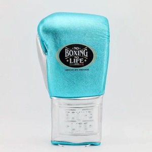 Gants de boxe OEM faits main en cuir bleu métallisé, à lacets, légers, professionnels pour l'entraînement des adultes, CP-BG-121 - Product Image 2