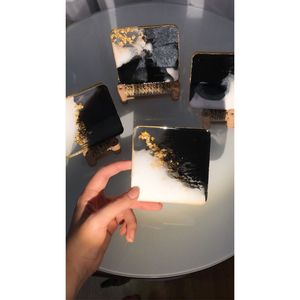 Sous-verres modernes pour la maison, ronds et ovales, sous-verres promotionnels en résine dans des formes élégantes - Product Image 3