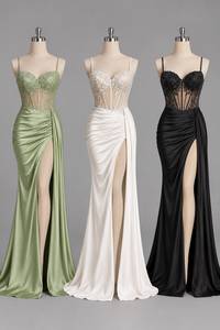 Robe longue sans manches en tissu importé de qualité supérieure, conçue pour les célébrations du soir, les réceptions et les cocktails. - Product Image 2