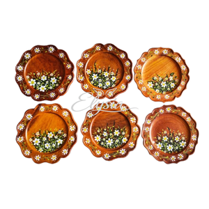 Plateau en bois en forme de fleur, motif peint de feuilles de fleurs, plat de service décoratif, décoration d'intérieur, cadeau, vente en gros - Product Image 1