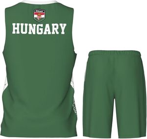 Uniforme de Baloncesto con Diseño de la Bandera de Hungría (2 Piezas) para Hombres Adultos, Conjunto Deportivo de Entrenamiento - Product Image 2