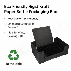 Boîte à bouteilles robuste en carton kraft écologique |   Emballage en papier recyclé durable avec gaufrage et fermeture magnétique pour vins, spiritueux et produits essentiels - Product Image 6