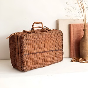 Case bag of travel essential organizing wholesale rattan trunk shaped basket handle <b>suitcase</b> - Product Image 3