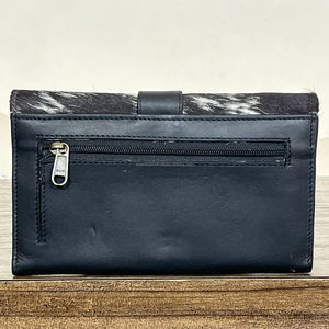 Nouveau véritable fait à la main en cuir de vachette véritable portefeuilles pour femmes portefeuille mince à deux volets en cuir de haute qualité Western pochette sac à main portefeuilles - Product Image 5