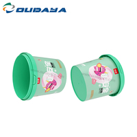 Cubo Redondo de Plástico PP de 800ml, 1L, 2.5L, 5L, 32oz para Envasado de Pintura con Asa, Tapa a Prueba de Manipulación y Logotipo Personalizado